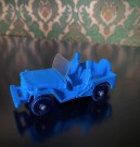 Tomte bil Jeep blå modellbil vinylplast No. 750/2 Åsmund Lærdal Stavanger Norway Norge 1962-1978 thumbnail