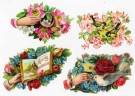 Antikke glansbilder blomstermotiv - Sverige 1900 tallet thumbnail