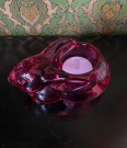 Telysholder kanin/hare rosa glassfigur thumbnail
