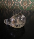 Spurv fuglefigur i klart transparent håndlaget kunstglass Bohemia Czechoslovakia thumbnail