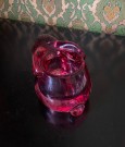 Telysholder kanin/hare rosa glassfigur thumbnail