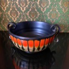 Antikk Art Deco fruktbolle/ skål i keramikk drypp kunstglasur A kl 7 - Ollestad Egersunds Fayance Norge 1930 tallet thumbnail