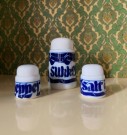 Kryddersett sukkerstrøe, salt- og pepperbøsse - Fritjof Løken PP Porsgrund porselen 1970-tallet thumbnail