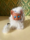 Samlefigur lykketroll katt i mykplast med ekte pels thumbnail