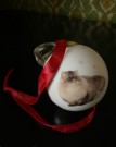 Juletrepynt hvit julekule i porselen perser kattemotiv Royal Canin PP Porsgrund 2017 thumbnail