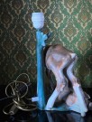 Stor bambi/ rådyr figur bordlampe i matt glasert keramikk 1950/ 60 tallet thumbnail