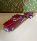 Schuco Patent Ingenico burgunder rød batteridrevet modellbil med henger 5311/ 5330 Tyskland Germany 1950-tallet thumbnail