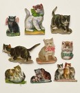 Antikke glansbilder kattemotiv 1900-1930 tallet thumbnail