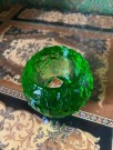 Snowball telysholder/ lyslykt  i grønt håndblåst kunstglass Randsfjordglass Norge thumbnail