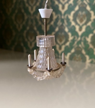 Lundby dukkehus møbler tilbehør 1:18 - Krystallkrone lysekrone taklampe (6142) 1970-tallet