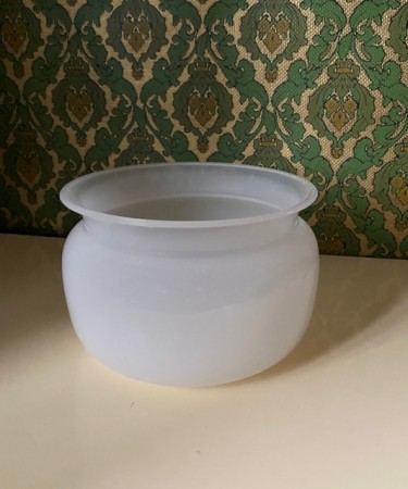 Oase skål/ bolle  i opalin hvitt kunstglass Edla Freij Hadeland Glassverk Norge 1970-tallet