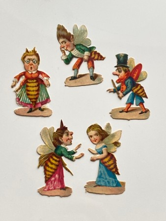 Antikke glansbilder karikatur komisk motiv 1900-1930 tallet