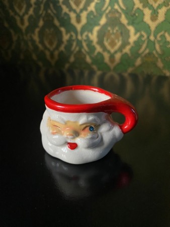 Juledekor liten nissekopp/ krus med hank 1950/60-tallet