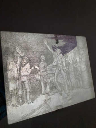 Trykkplate med  70-talls gatemotiv 