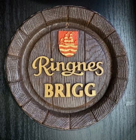 Bar rekvisita Reklame bryggeri enkel tønnebunn veggskilt Ringnes BRIGG 