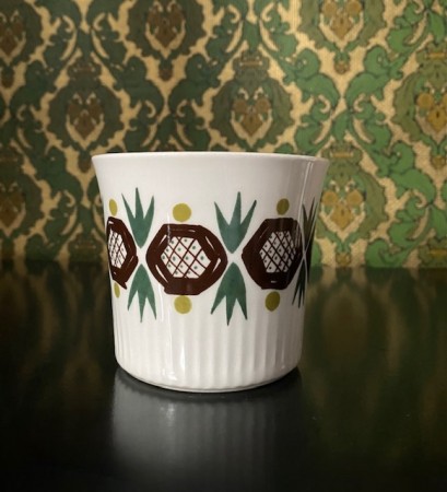 ROLF sukkerskål med håndmalt silketrykk Rolf Frøyland FF Figgjo Flint Norway Norge