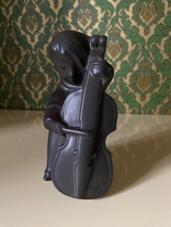 Mørk brun Abstrakt musikant barnefigur Figurine i steingods