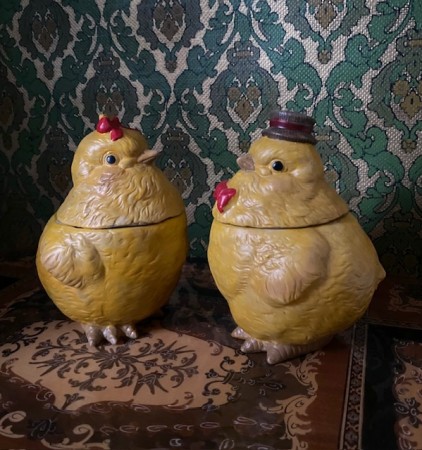 Påskedekor kyllingfigur egghøne krukke med lokk