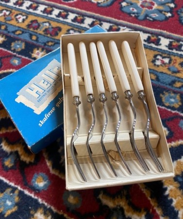 Gafler med hvitt skaft Steinar og Sigmund Helle S & S HELLE Holmedal Norge 1950/60-tallet