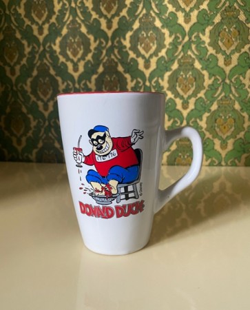 Donald Duck B-gjengen hvitt krus kopp med hank Disney Xantia 