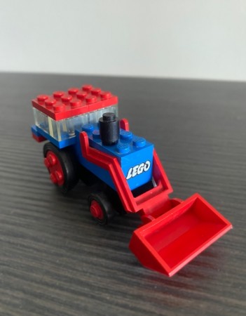 LEGO System blå traktor Legoland 604 i original eske og byggeinstruksjon lansert 1971