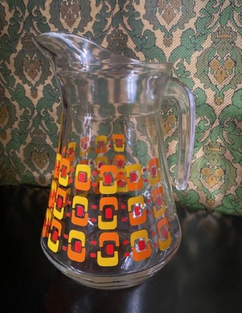 Vannkanne saftmugge glassmugge med hank 1970-tallet