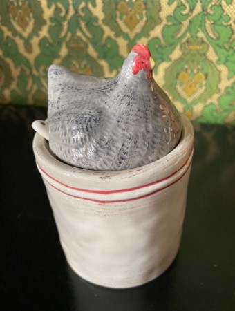 Påskedekor sukkerskål krukke med lokk høne Miljögården design