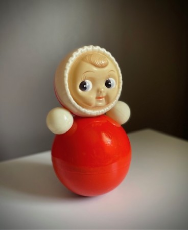 Roly-Poly celluloid Nevalyashka dukke - Sovjet USSR 1960 tallet