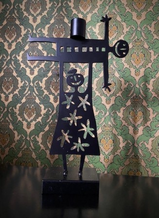 Lysestake i svart sortlakkert smijern Bengt & Lotta Sverige 