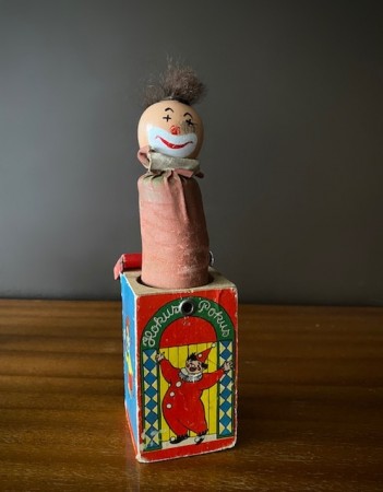 Hokus pokus troll i eske treleke no.417 Tomte småvareindustri Stavanger Norge 1948-1955