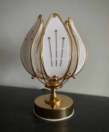 Lotuslampe bordlampe figurlampe SEGO 1980-tallet