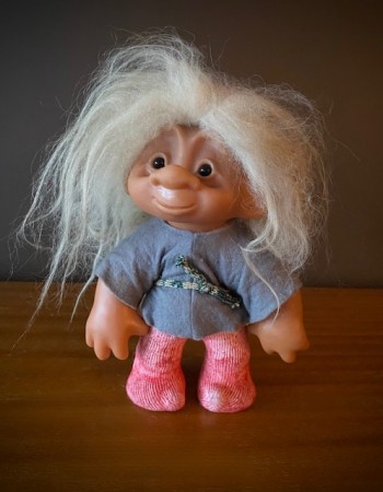 Stort lykketroll nissebarn trollunge DAM Danmark 1977