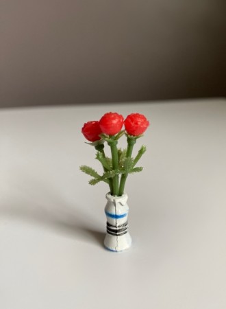 Lundby dukkehus tilbehør - vase med tulipaner (6606) 1970 tallet