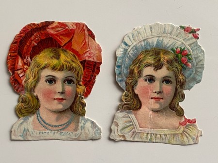 Antikke glansbilder byste/ portrett 1900-tallet
