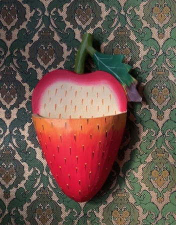 Kitsch vegghengt dekor jordbær oppbevaring håndmalt balsatre