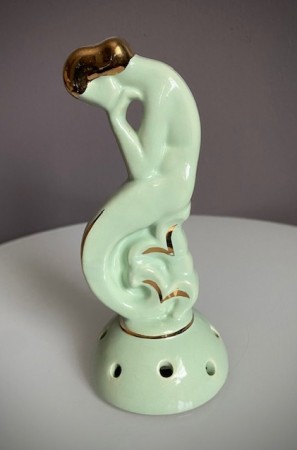 Art Deco blomsterspreder i porselen - Gefle porselin Sverige, 1930/40 tallet
