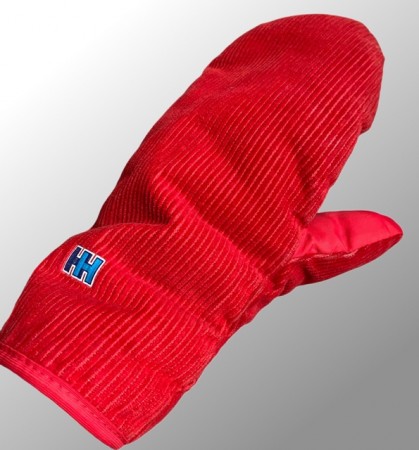 Helly Hansen votter/ vanter - rød cordfløyel