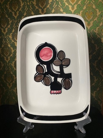 Elvira stort håndmalt serveringsfat Turi-design Turid G. Oliver FF Figgjo Norway 1970-tallet