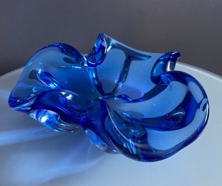 Royal blå skål i kunstglass - Murano Italia
