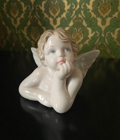 Juledekor engel byste porselensfigur Royal glass