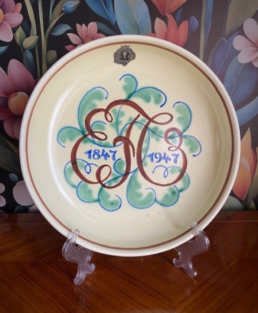 Egersunds Fayancefabriks C.o A/S 1846-1946 jubileums skål tallerken fajanse Egersund Norge