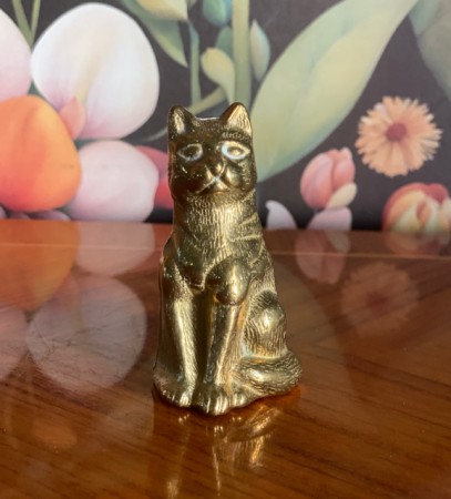 Messingfigur katt